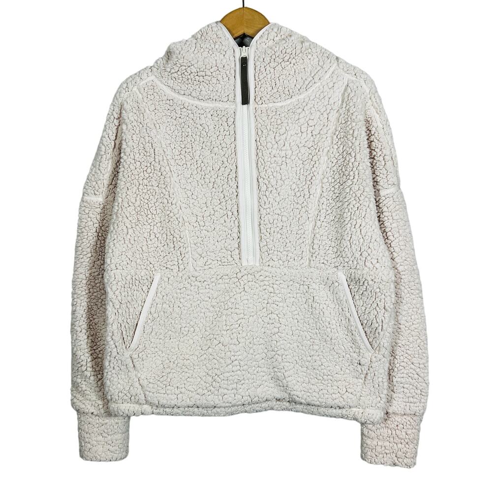Prana Half Zip Fleece Pullover Long Sleeve Casual Hooded Pockets - S